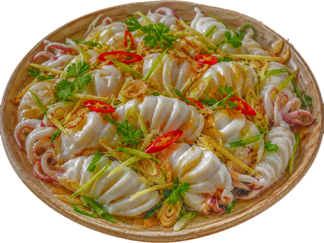 Mực Ống Hấp Gừng Sả